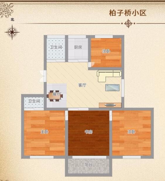 柏子橋小區(qū)5樓全明超大廳 4室東邊套92萬！